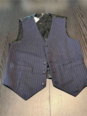 Vintage Navy Pinstripe Men's Dress Vest